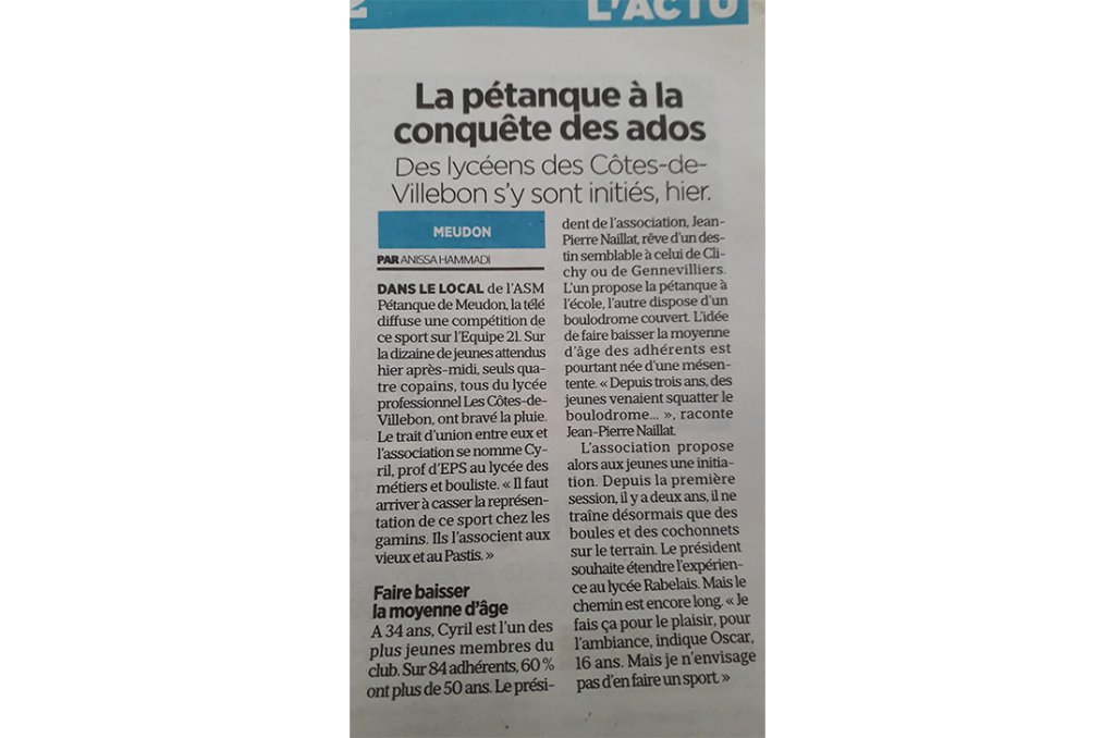 Un article du Parisien
